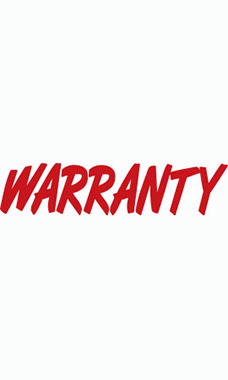 Designer Cut Windshield Slogan Sticker - Red/White - "Warranty" Designer Cut Windshield Slogan Sticker - Red/White - "Warranty"