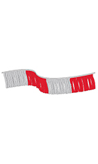 120 foot Red/Silver Metallic Fringe Pennant