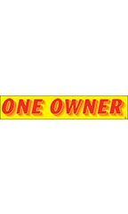 Rectangular Slogan Windshield Sticker - "One Owner"