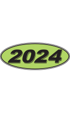 Oval Windshield Year Stickers - Black/Neon Green