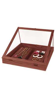 Cherry Wood Countertop Display Cases - Large