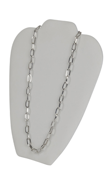 White Faux Leather Necklace Display Easels