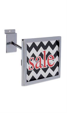 Rectangular Face-out Sign Holder For Slatwall (Chrome)