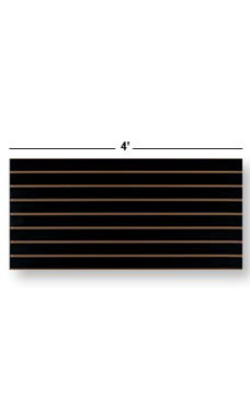 4 x 2 foot Horizontal Black Slatwall Easy Panels - Pack of 2