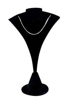 Black Velvet Fan Shaped Necklace Stands
