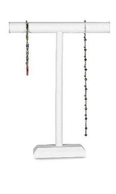 White Faux Leather 1 Tier  Necklace/Bracelet Displays