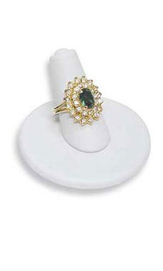 White Faux Leather Single Finger Ring Display
