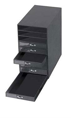 10 Drawer Black Leatherette Jewelry Storage Organizer - 55397