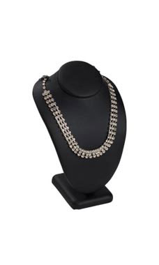Small Black Faux Leather Necklace Display