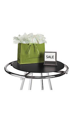 Round Black Wood Garment Rack Topper
