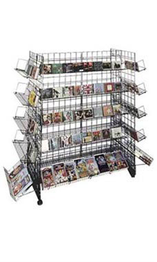 CD/DVD Grid Retail Gondolas - Black