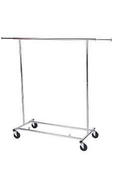 Economy Chrome Single-Rail Collapsible Salesman Clothing Rack