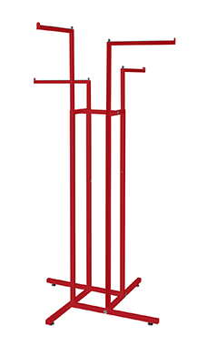 Made to Order Berry Red 4-Way Clothing Rack with Straight Arms