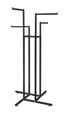 Made to Order Silver Vein 4-Way Clothing Rack with Straight Arms