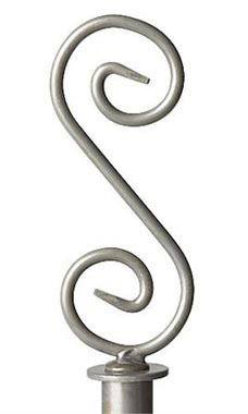 Boutique Round Raw Steel S Shaped Finial