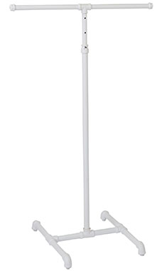 Boutique White Pipe 2-Way Clothing Rack with Straight Arms