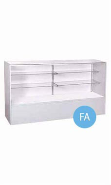 70 inch Full Vision Gray Display Case Fully Assembled with Lighting