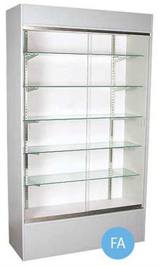 48 inch Gray Wall Unit Display Case Fully Assembled with Lighting