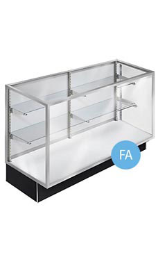 70 inch Extra Vision Black Metal Framed Display Case Fully Assembled with Lighting