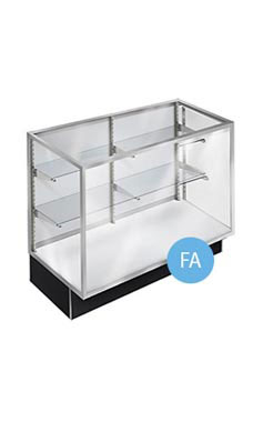 48 inch Extra Vision Metal Framed Black Display Case Fully Assembled with Lighting