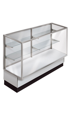48 in Gray Display Case Full Vision Metal Framed