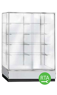 70 inch Gray Metal Framed Glass Wall Unit Ready to Assemble