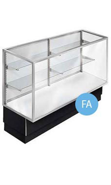 70 inch Full Vision Black Metal Framed Display Case Fully Assembled with Lighting