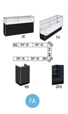 Black Metal Framed Display Cases - Jewelry Display Showcases