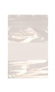 Clear Self Closing Wholesale Plastic Shopping Bags with White Block