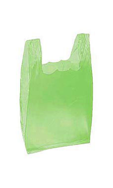 Green 8" x 5" x 16" Plastic T-Shirt Bags with Handles
