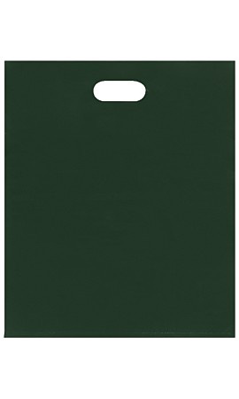 Low-Density Dark Green Plastic Merchandise Bags - 15" x 18" x 4"