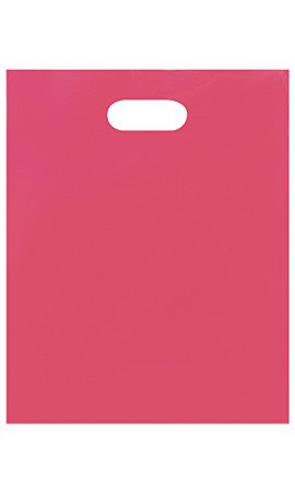 Low-Density Pink Plastic Merchandise Bags - 12" x 15"
