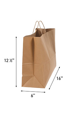 Kraft Paper Shopping Bags - Natural
