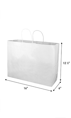 Kraft Paper Shopping Bags - White