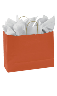 Orange Kraft Paper Shopping Bags - 16" x 6" x 12" Orange Kraft Paper Shopping Bags - 16" x 6" x 12"