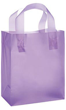 Medium Lavender Frosted Plastic Shopping Bag
