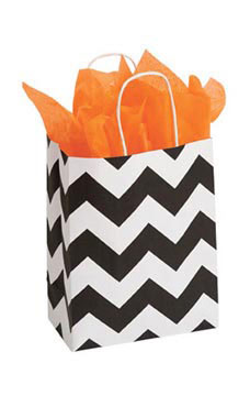 Medium Classic Chevron Paper Shopping Bags - Case of 100