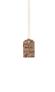 Small Strung Scalloped Paris Script Tags