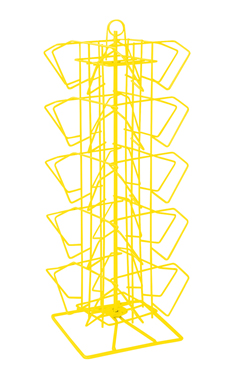 Made to Order Bright Yellow 20 Pocket Countertop Postcard Rack