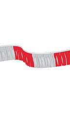 Red/Silver 60 foot Metallic Fringe Pennant