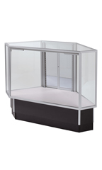 Full Vision Corner Rear Access Black Display Case Ready To Assemble